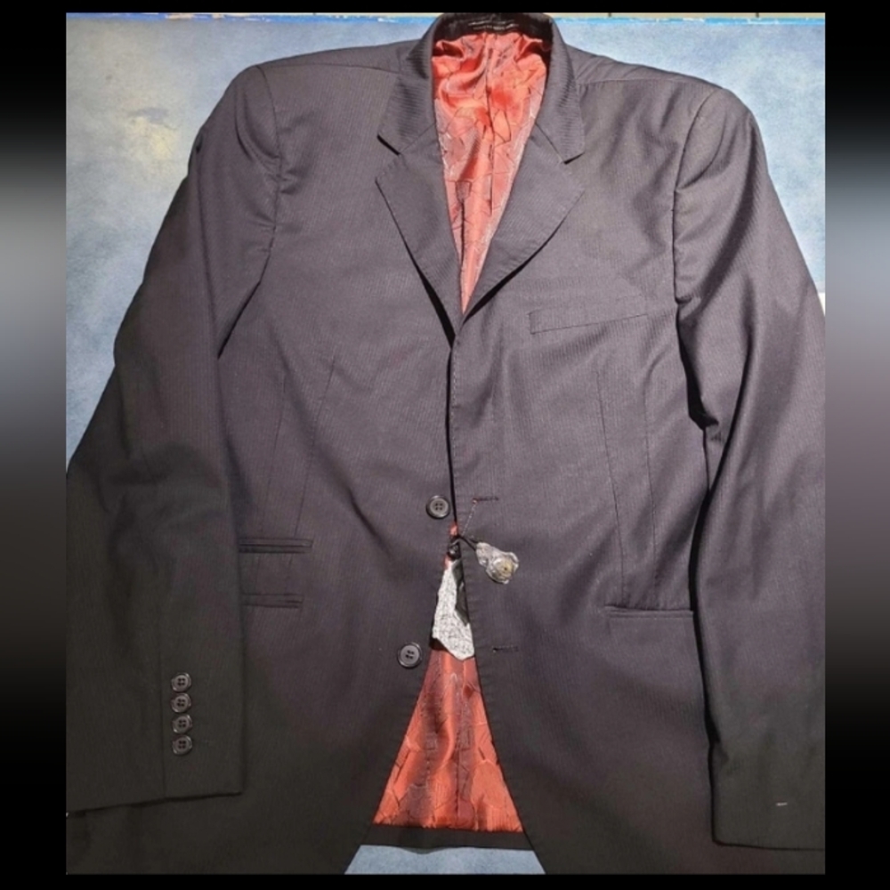 Men's Black Classic Two-Button Blazer Size 40
